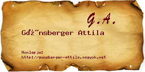 Günsberger Attila névjegykártya