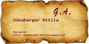 Günsberger Attila névjegykártya